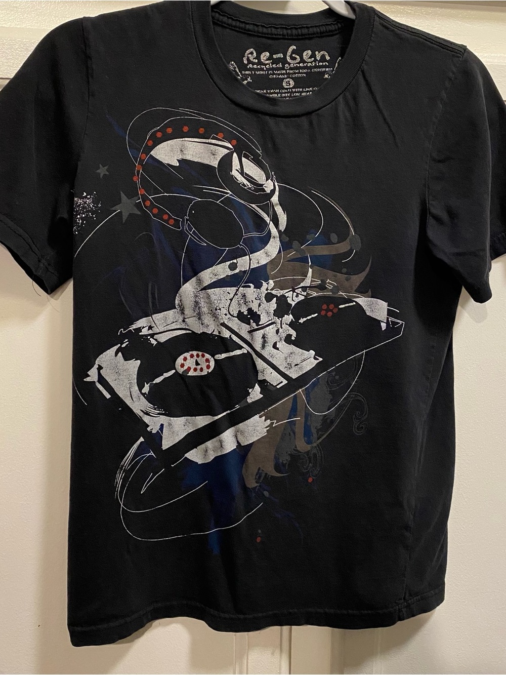 Black Graphic Turntable Tee by